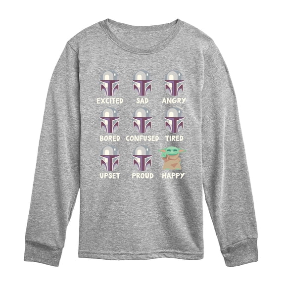 Star Wars - Mandalorian Moods - Youth Boys Long Sleeve Graphic T-Shirt