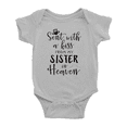 thumbnail image 1 of Sent with A Kiss from My Sister in Heaven Funny Newborn Bodysuits Clothes, 1 of 5