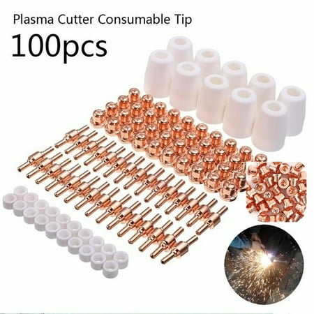 

Willstar 100Pcs Plasma Cutter Consumable Tip for LG-40 PT-31 Cutting Torch CUT40 CUT50