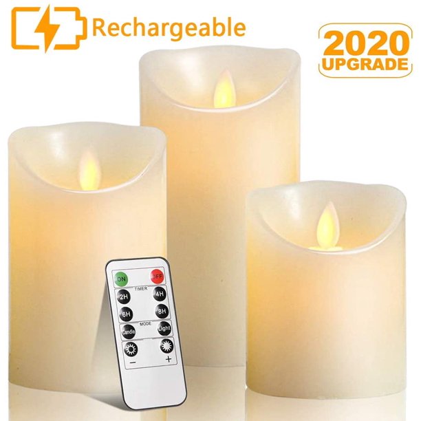 Autbye Rechargeable Flameless Candles, LED Flickering Candles Tealights
