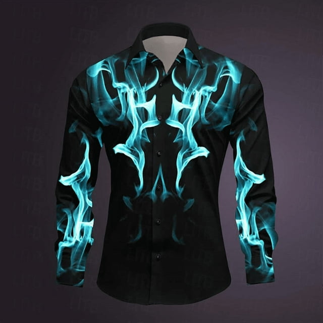 Camisa informal para hombre con botones de solapa y gráficos en alta definición, material suave y saludable, nueva camisa de traje para hombre 2024