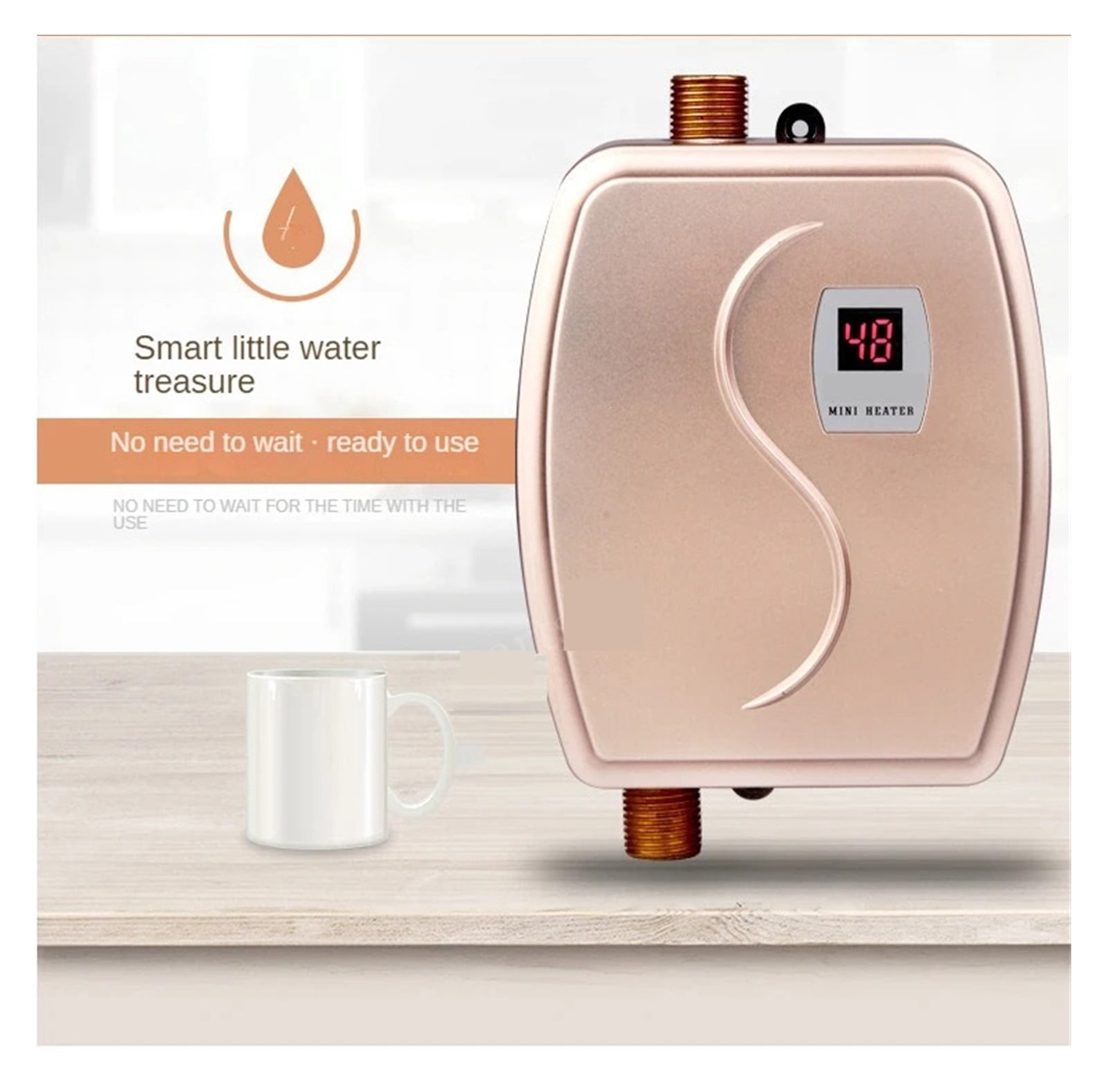 3400W Electric Water Heater Instantaneous Tankless Instant Hot Water Heater Kitchen Bathroom Shower Flow Water Boiler ,Safety Protections