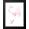 thumbnail image 2 of PI Juvenile 19x24 Black Modern Framed Museum Art Print Titled - Pink Butterflys III, 2 of 5