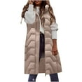 thumbnail image 5 of Hvyesh 2024 Winter Puffer Coats Women's Hooded Long Down Vest Full-Zip Sleeveless Puffer Vest Fashionable Coats Jacket, 5 of 6