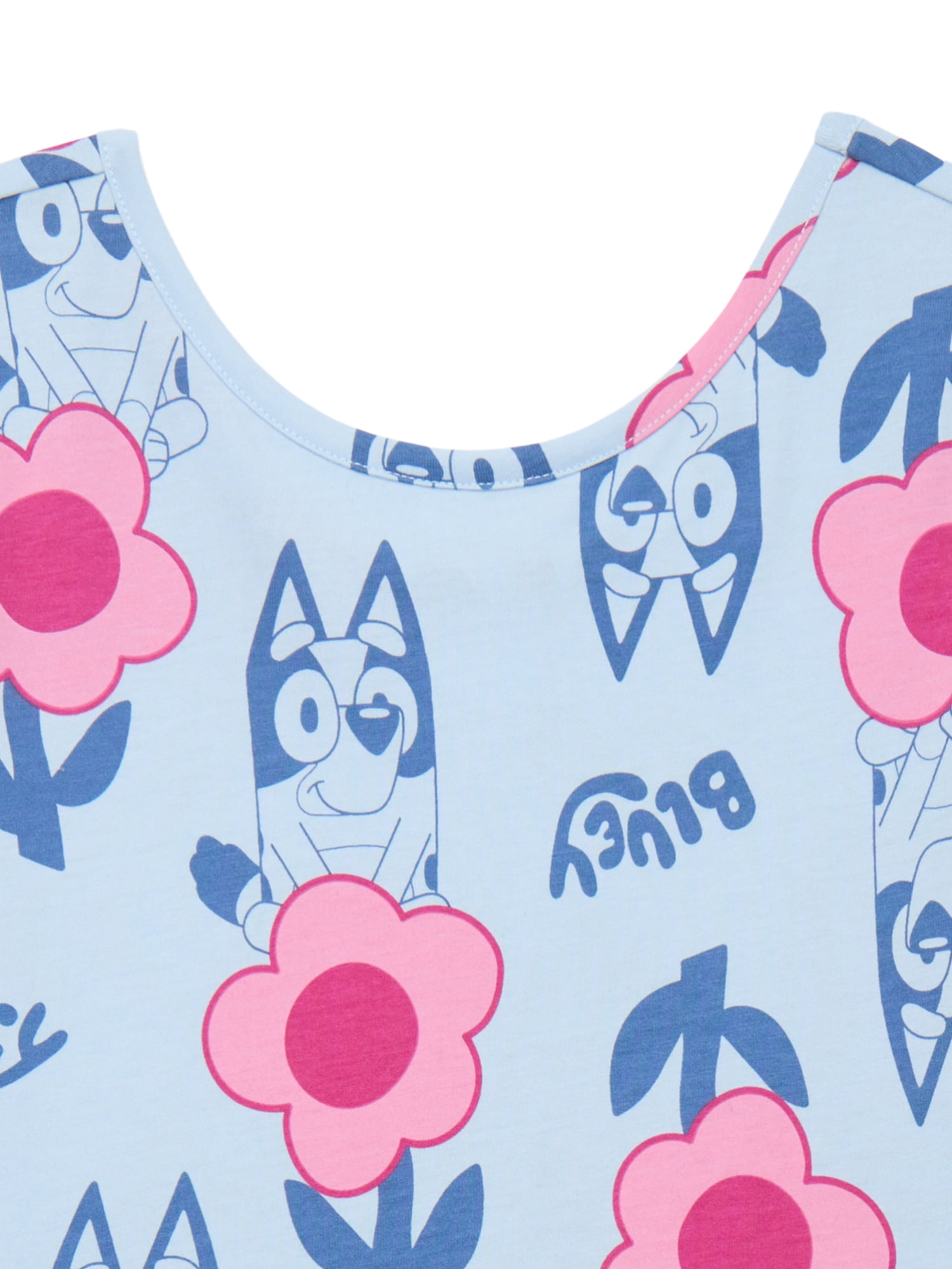 Bluey Girls Allover Print Dress with Short Sleeves, Sizes 4-12