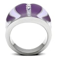 thumbnail image 3 of TK262 - High polished (no plating) Stainless Steel Ring with Top Grade Crystal  in Sea Blue Size 6, 3 of 4