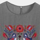 thumbnail image 4 of Camiseta de Mujer Camiseta de Manga Corta Impresión Casual Raglan Suelto de Lino Top Blusas, Cuello de la Tripulación, 4 of 4