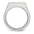 thumbnail image 2 of Auriga Fine Jewelry Stainless Steel Polished CZ Signet Ring for Men Size 12, 2 of 7