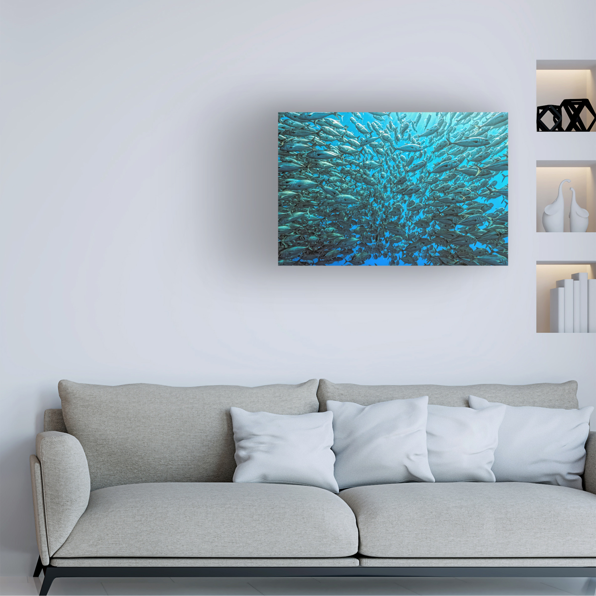Henry Jager 'Split School Of Jackfish' Canvas Art