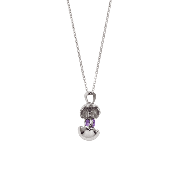 DA VELLARO - Bloom Pendant Necklace with Amethyst Gemss – Elegant Floral Design for Women