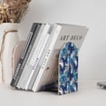 thumbnail image 6 of Lsque Blue and White Butterflies Printed Wood Bookends,Non-Skid Bookend for Shelves,Heavy Duty Support Bookends,Non-Slip Foam Pads for Office, Home, and Library,1 Pair, 6 of 8