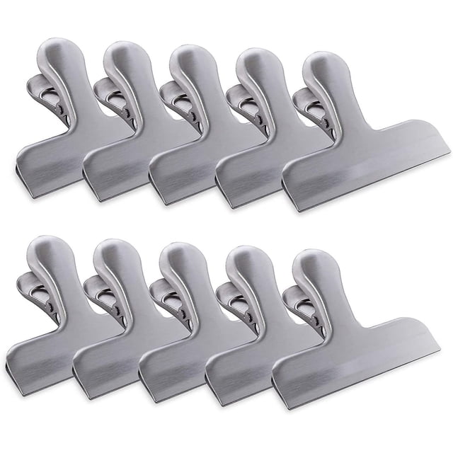 10 pack de metal resistente, bolsa de plata con chip, abrazaderas para cierre hermético, ahorrador de alimentos, artes y artesanías Afortunado Sencillez