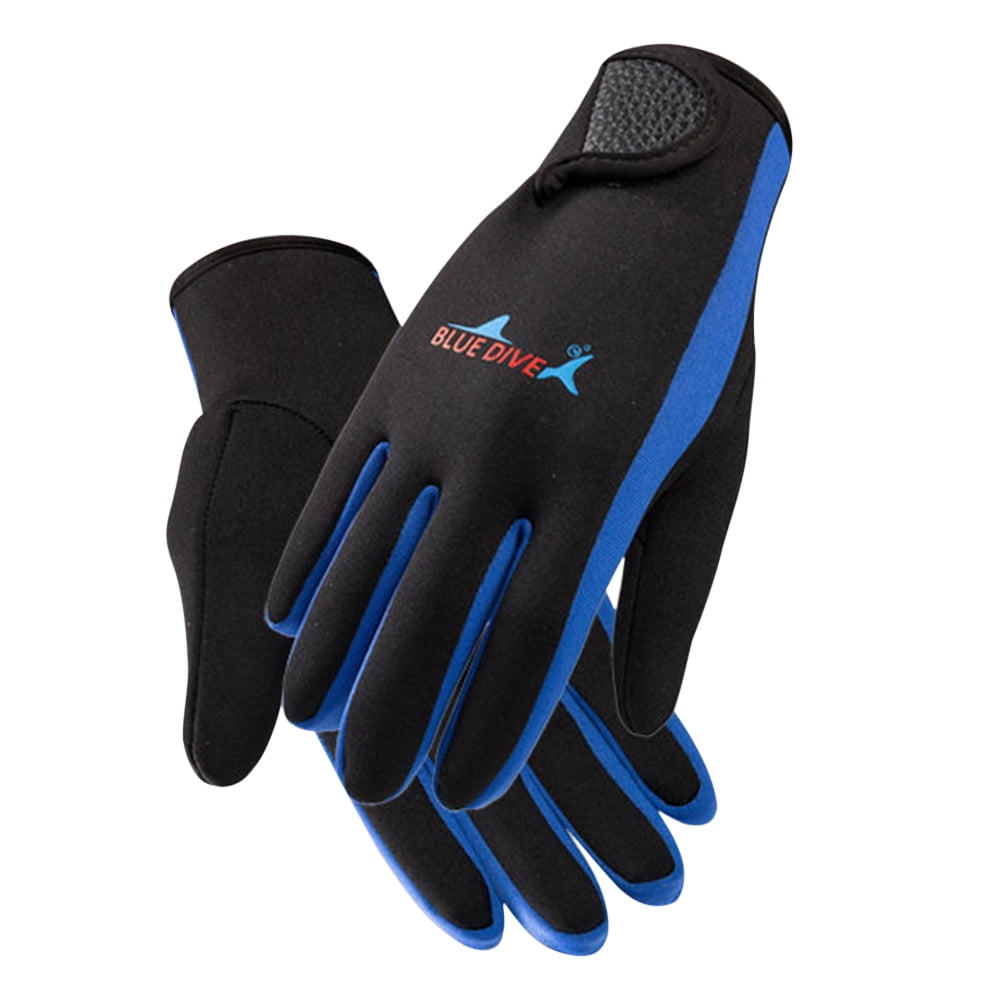 Huangwanru Diving Gloves Mens And Womens Winter Swimming Warm And Cold Resistant Non Slip Wear Esistant Snorkeling Gloves For Cycling Hiking Driving Diving Color : Blue, Size : S 