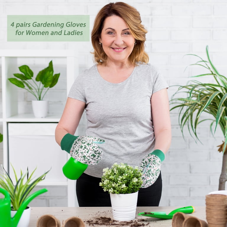 Hengguang Floral Gardening Gloves for Women, 4 Pairs photo 8