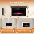 thumbnail image 3 of KISSAIR 30“ Indoor Electric Fireplace Ultra Thin Fireplace, Wall Mounted Recessed Fireplace with Remove Control &Timer, 12 Colors,750W/1500W, 3 of 8