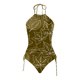 thumbnail image 3 of WILLBEST Trajes de Baño Mujer Con Falda de Moda de Verano de Las Mujeres de La Hoja de Arce Línea de Impresión Sexy Con Cordones Traje de Baño Dividido, 3 of 4