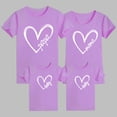 thumbnail image 5 of WREESH Family Matching T-Shirts for Kids Fashion Short Sleeve T-Shirts with Playful Heart Graphic Tees for The Whole Family Purple, 5 of 5