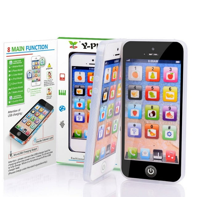 LLC Simulation Phone Study Toy Baby Kids Children Play Music Learning English Educational Cell Phone Black 1 pcs