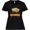 thumbnail image 3 of Inktastic Wyoming Vacation Buffalo Silhouette Women's Plus Size T-Shirt, 3 of 5