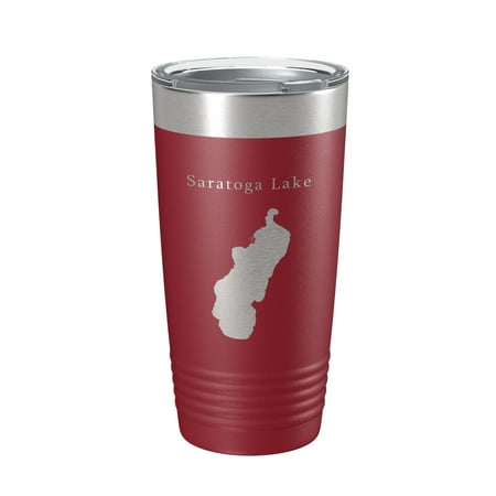 

Saratoga Lake Map Tumbler Travel Mug Insulated Laser Engraved Coffee Cup New York 20 oz Maroon