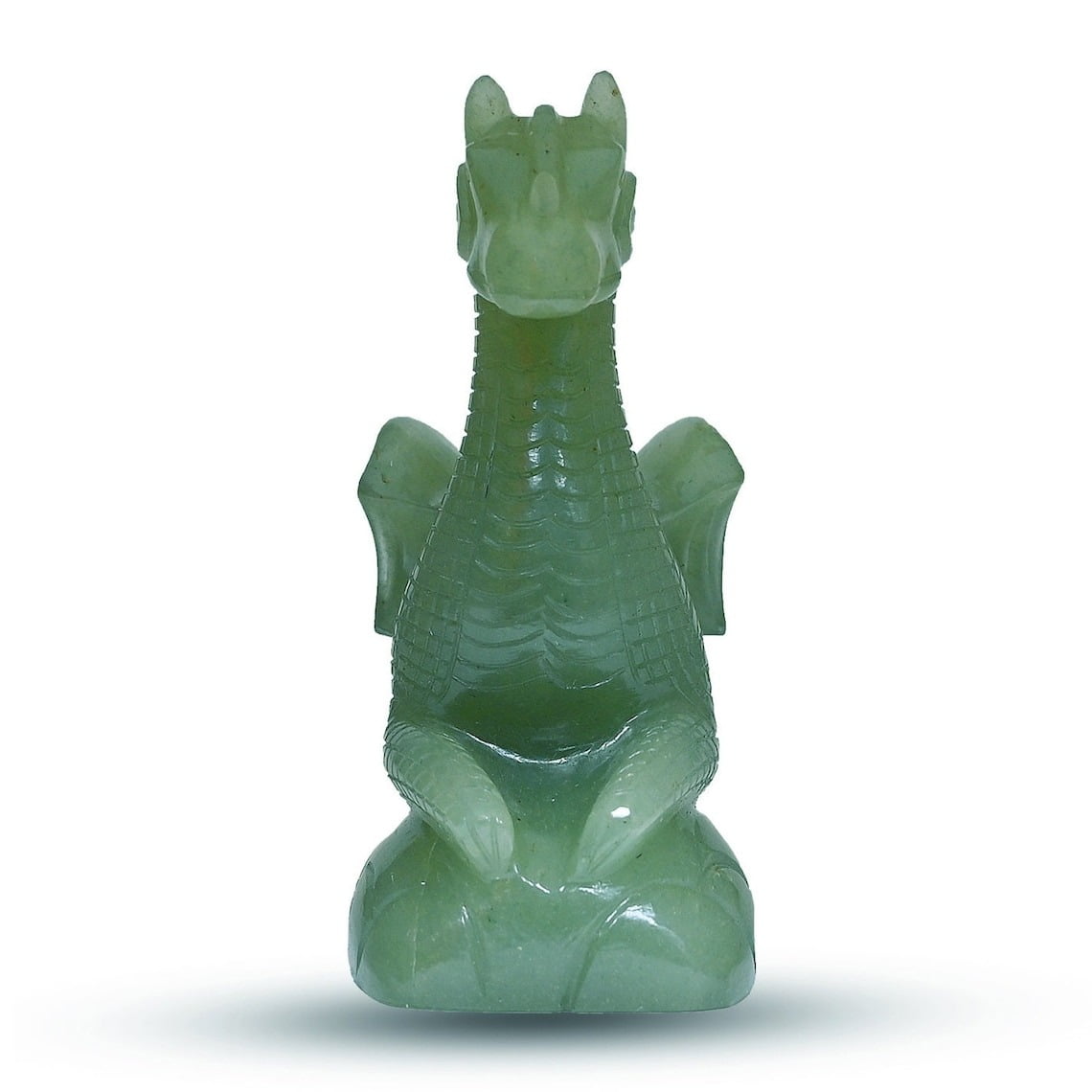 5.5 Inch Green Aventurine Dragon Figurine Sculpture for Home Decor