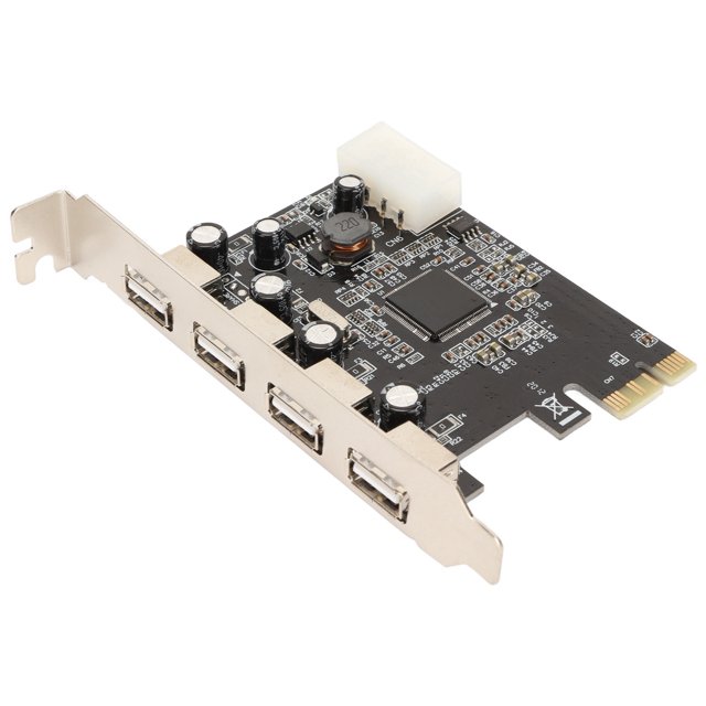 Tarjeta de Expansión PCIe A USB2.0, 4 pin de AlimentAción Ampliaté PCIe compatible A USB 2.0 Tarjeta 4 Puertos Alta Estabilidad para PC