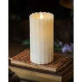thumbnail image 2 of Seasonal LLC 3" x 5" Paraffin Realistic Adjustable Brightness LED Ivory Fluted Flameless Pillar Candle, 2 of 9