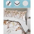 thumbnail image 4 of Quilts Twin XL Size, Brown Eucalyptus Leaves Soft Comforter Bedding Set for Bed, Farmhouse Botanical Watercolor Lightweight Quilted Bedspread with Pillow Cover(2 Pieces) for All Season, 68x98 Inch, 4 of 6
