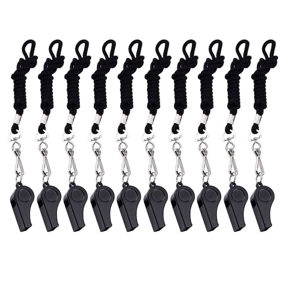 10 silbato de supervivencia para fútbol, con cordón colgante, para pájaros, árbitro
