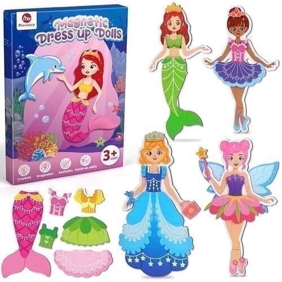 Mocoosy Magnetic Dress Up Dolls Princess for Girls Age 5-7,