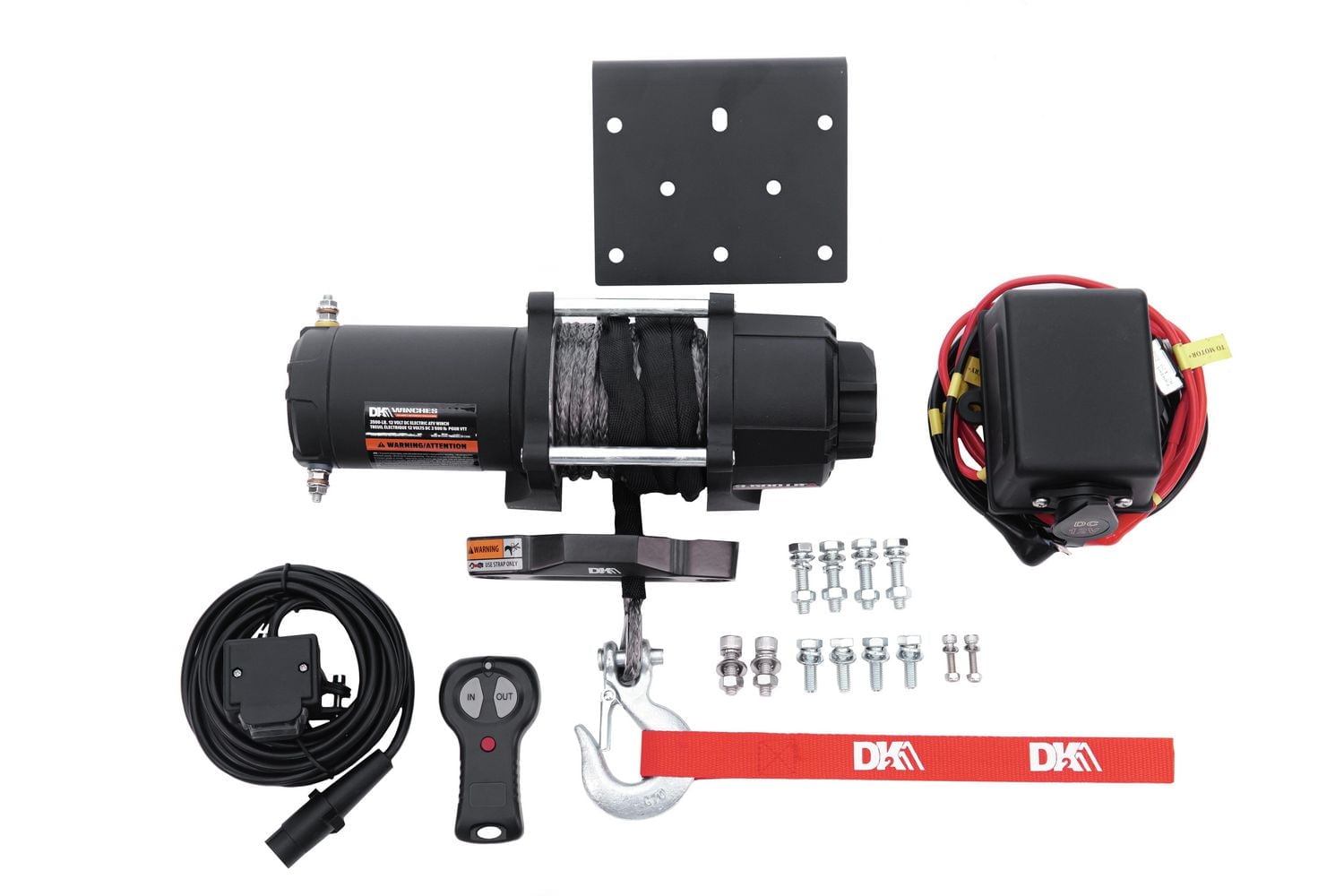 Treuil électrique pour VTT/UTV DK2 de 3 500 lb (corde synthétique incluse)