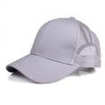 thumbnail image 4 of CC Beige Solid Mesh Women's Pony Cap Hats, 4 of 13
