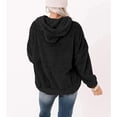 thumbnail image 4 of Sudadera de felpa para mujer, capucha con cordón, ajuste holgado, sudadera con capucha para mujer con bolsillo frontal para el trabajo, deportes diarios, negro S, 4 of 6