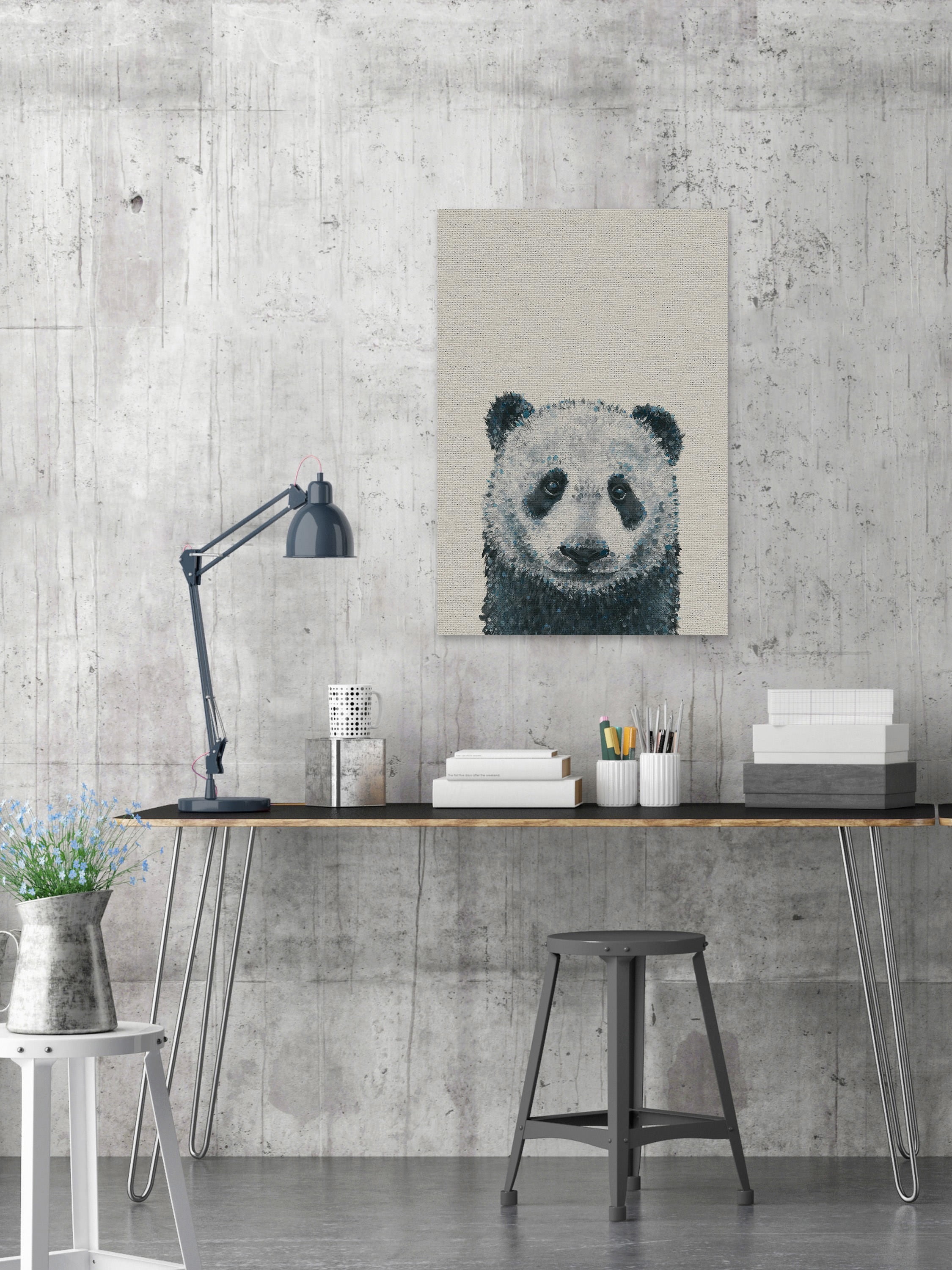 Panda Close-up Painting Print on Wrapped Canvas