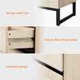 thumbnail image 5 of WAMPAT Modern Bedside Table for bedroom, Nightstand with 2 Drawers and Black Square Iron Leg, Wood Rustic Side End Table for living Room, 5 of 7