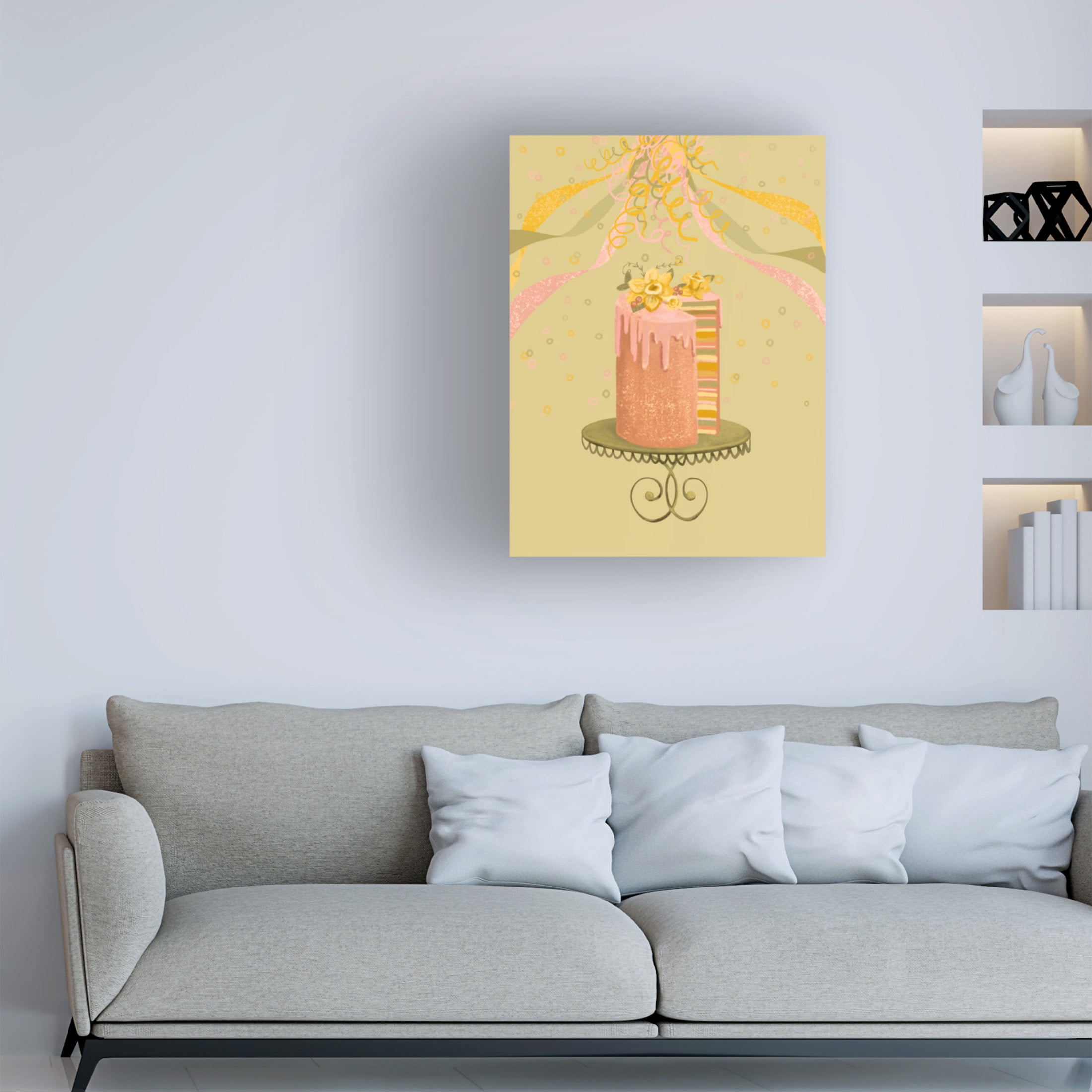 Canvas Wall Art - Christine Rotolo 'Party Time Desserts 2' Wall Art for Living Room, Bedroom, or Office Décor by Trademark Fine Art - 24 x 32 Inches