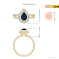 thumbnail image 4 of ANGARA Natural Split Shank Pear Sapphire and Diamond Double Halo Ring in 14K Yellow Gold for Women (Size-7x5mm) | September Birthstone, Anniversary, Jewelry Gift for Women | Natural Sapphire Ring, 4 of 8