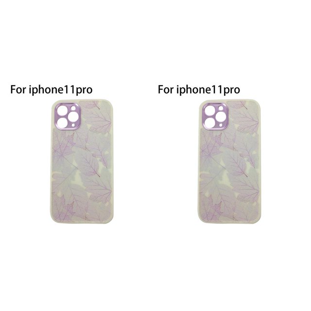 Funda para teléfono Seitruly TPU a prueba de golpes con estampado de hojas para 11 Tipo 2 2piezas