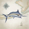 thumbnail image 2 of Novak, Rick 15x15 White Modern Wood Framed Museum Art Print Titled - Sailfish Map I, 2 of 4