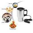 thumbnail image 3 of Car Electric Kettle Stainless Steel In-car Kettle Travel Thermoses Heating Water Bottle Heating Cup with Indicator Light Powered by Lighter Base for Water Tea Coffee Milk Car Kettle, 3 of 7