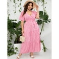 thumbnail image 3 of Yesfashion Womens Plus Size V Neck Wrap Maxi Dress High Waist Ruffle Summer Casual Dress With Belt, 3 of 5