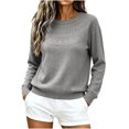 thumbnail image 5 of QATAINLAV Sweaters for Women Thin Long Sleeve Hollow Out Crewneck Cable Knit Pullover Jumper Tops Daily Work Office Tunic, 5 of 6