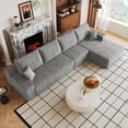 thumbnail image 4 of EHANCIS L-Shaped Cloud Sectional Sofa, Modern Modular Couch with Deep Seat & Plush Corduroy, No Assembly Required,Grey, 4 of 6