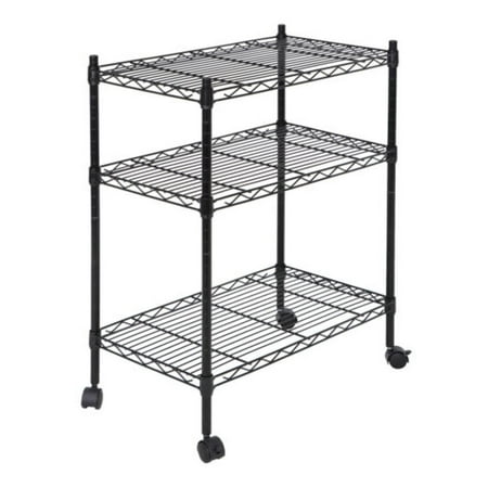 

ChicCrest 3/4/5-Tier Shelves Wire Unit Rack Large Space Storage Rolling Wire Shelving Blac