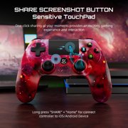 CHENGDAO Wireless Controller for P4/Slim/Pro/PC, 6-Axis Sensor, Dual Vibration, Red Universe