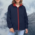 thumbnail image 4 of Breezora Womens Color Block Wind Resistant Lightweight Jacket Water Repellent Utility Anorak Jacket L Size Dark Blue, 4 of 9