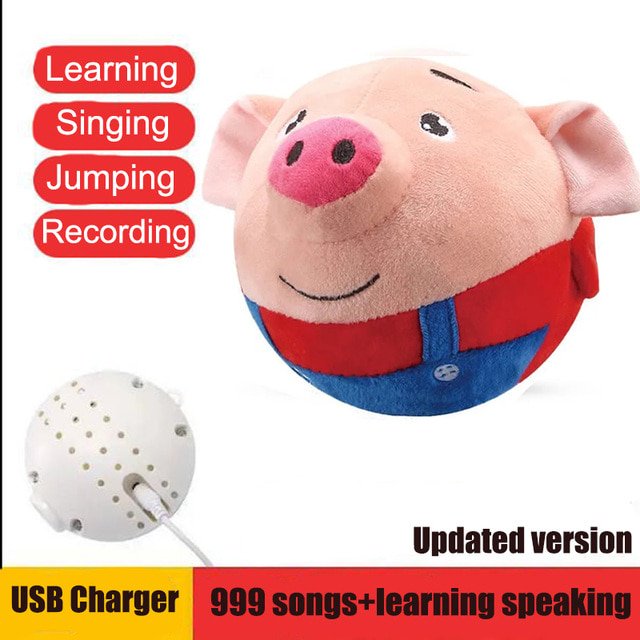 Juguete de peluche electrónico que habla 400 canciones para niños, pelota de conejo saltador, muñeca grabable, juguetes para mascotas que rebotan, canto USB, regalos para niños Fivean unisex