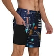 thumbnail image 3 of Goofa Solar System Printed Men's Swim Trunks Board Shorts Quick Dry Mens Swimming Trunks with Compression Liner,Breathable Fit Hawaii Beach Shorts-Medium, 3 of 9