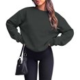 thumbnail image 4 of Lumtrix Womens Oversized Sweatshirt Casual Long Sleeve Crewneck Drop Shoulder Pullover Retro Work Holiday 2026 Fall Winter Tops Dark Gray M, 4 of 6