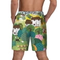 thumbnail image 2 of Lsque Mens Swim Trunks Garden Farm Pattern - Bathing Suit Compression Liner - Beach Swim Shorts Swimwear - (S-3XL) - Stretch Quick Dry -Large, 2 of 9